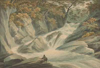 Hafod- Upper Part of Cascade by John Warwick Smith